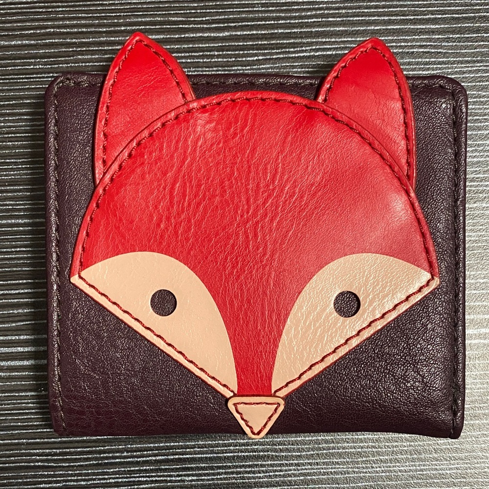 Fox Design Kids Wallet - Red and Brown